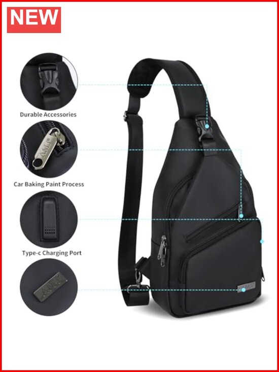 Crossbody Sling Bag Casual Shoulder Backpack Daypack for Hiking Travel Nylon main image 5
